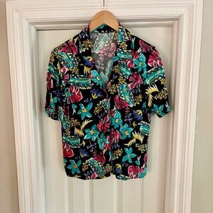 Tropical Floral Button-Down Shirt